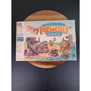 Vintage 1990 - Milton Bradley Animal Families Memory Card Match Game - COMPLETE
